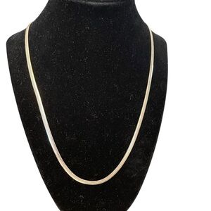 Vintage Italy Herringbone Style Necklace, 24", 14g.